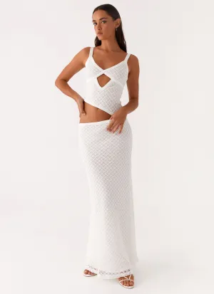 Jocelyn Maxi Dress - White Crochet Art Spirit