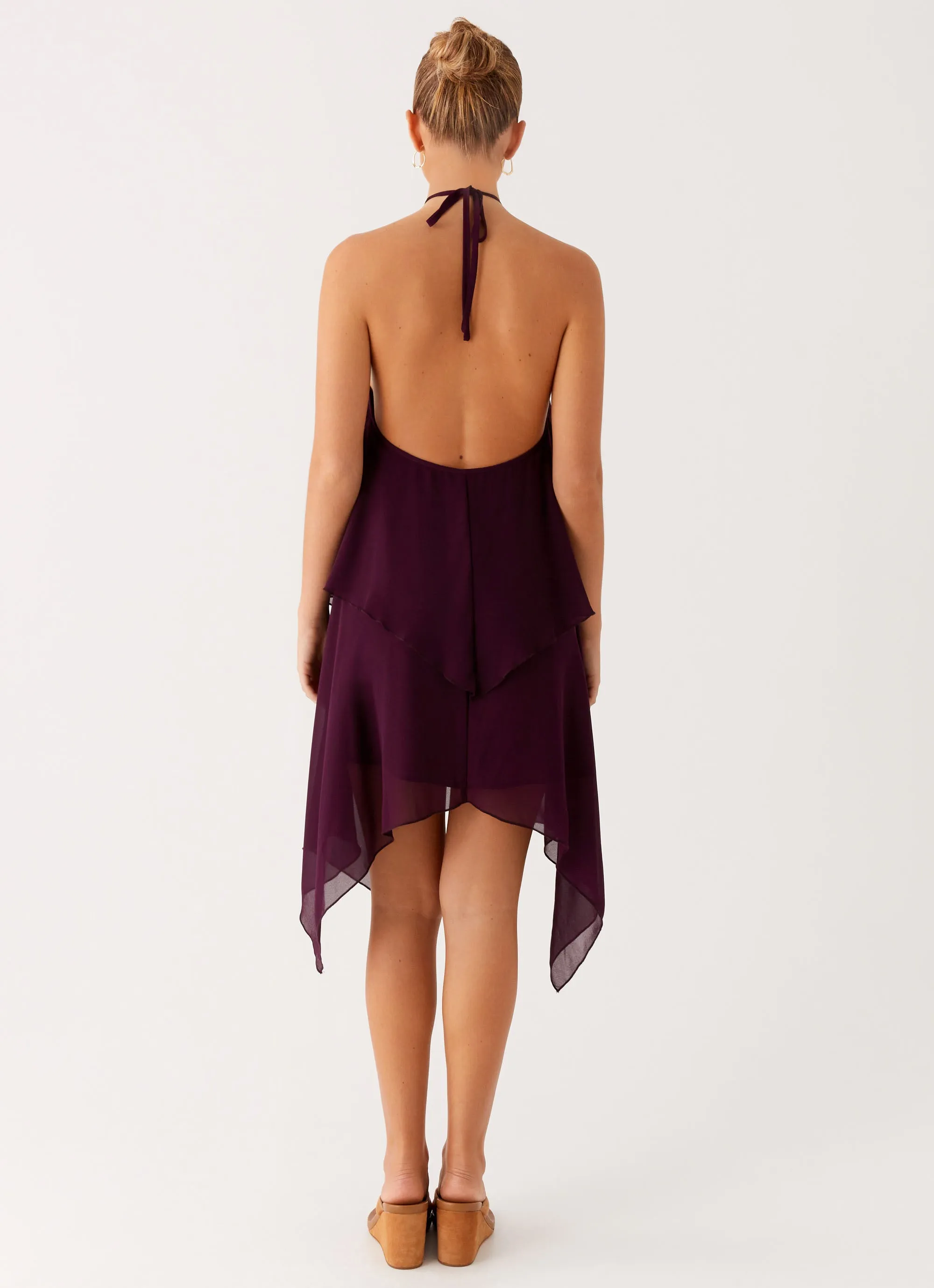 Dalenti Midi Dress - Plum DoubleLayeredMaterial Soft Balance