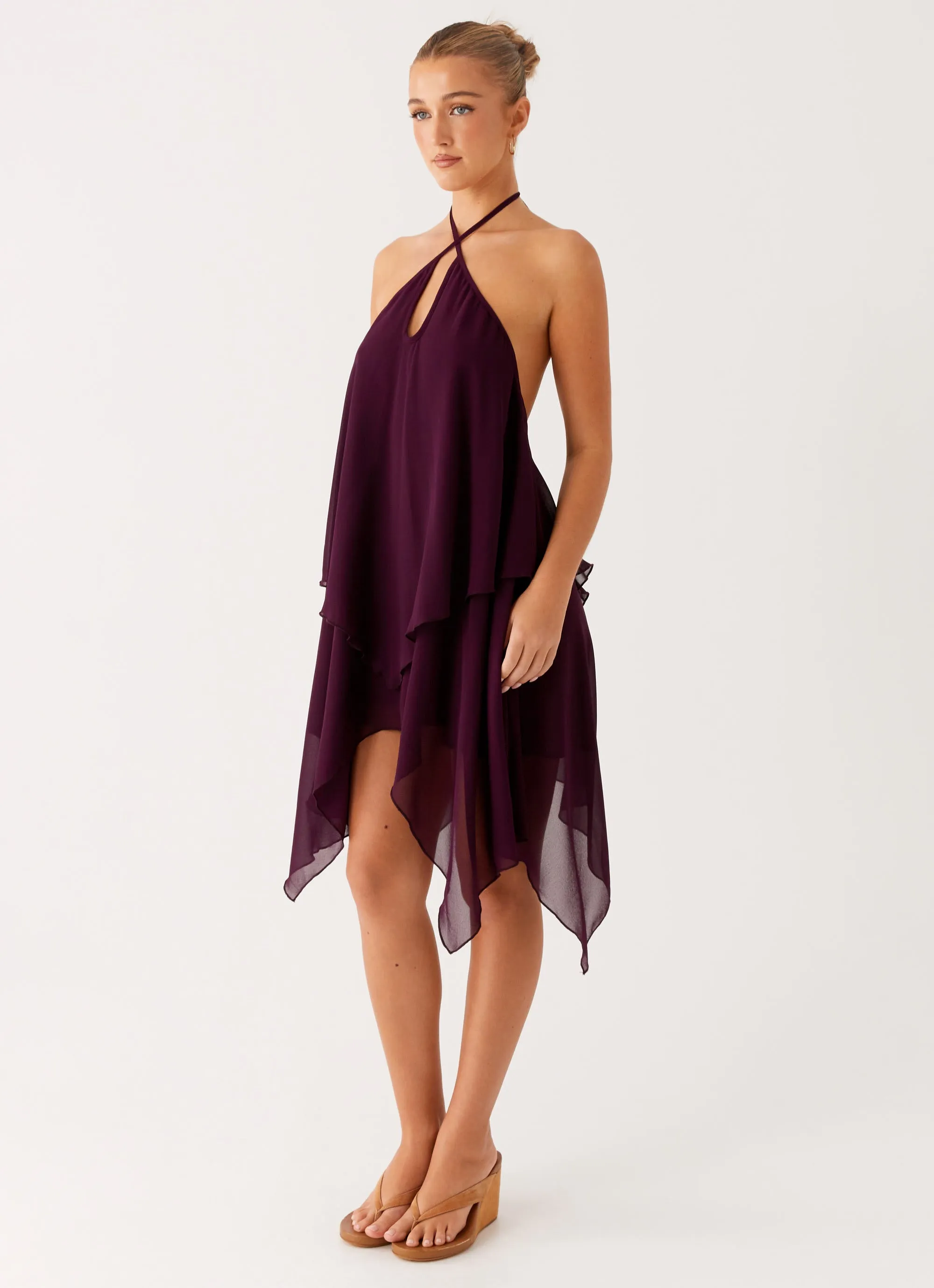 Dalenti Midi Dress - Plum Occasion Wear