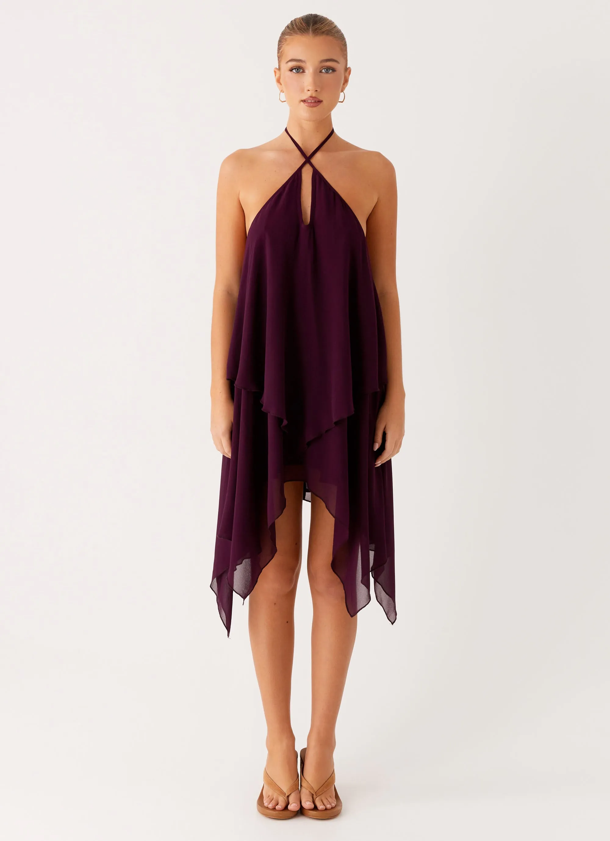 Dalenti Midi Dress - Plum Autumn-Season Urban Touch