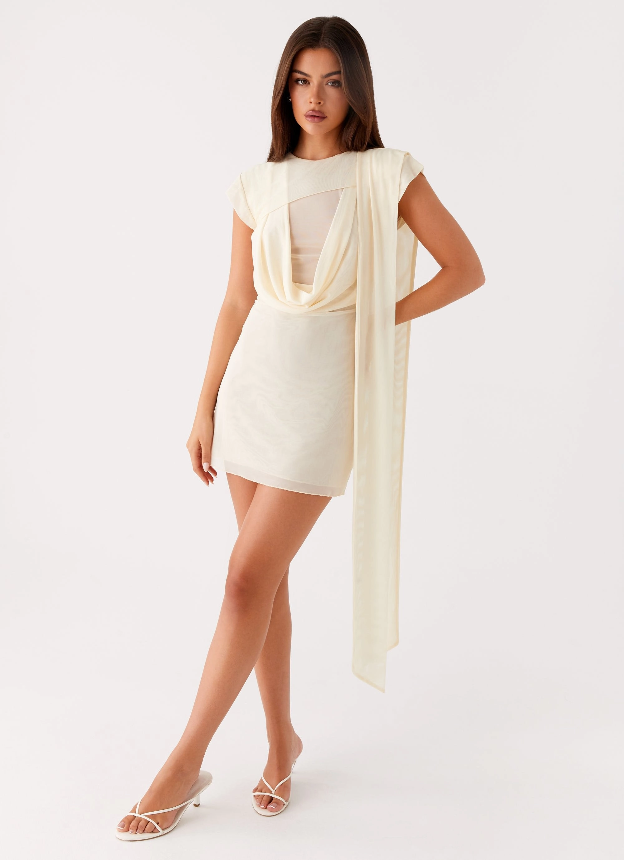 CrinkleResistantWeave Flattering Shape Look Felipe Mini Dress - Yellow