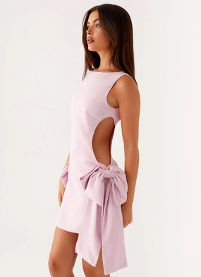 spring fashion Rhodes Bow Mini Dress - Pink