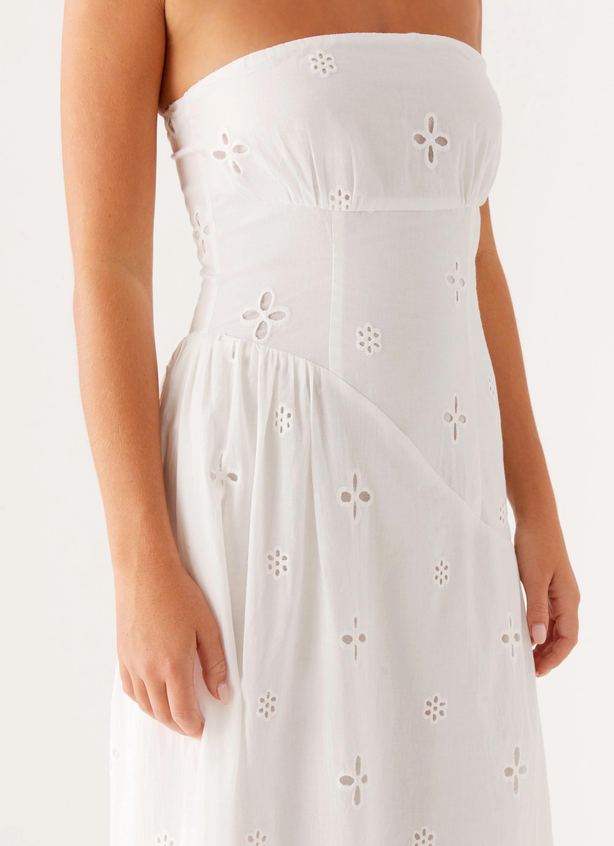 Sunkissed Maxi Dress - Ivory Day Glow Front-Slit