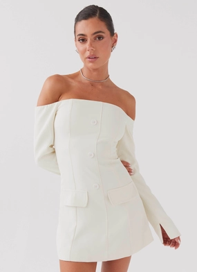 Easy Layers Dominique Blazer Mini Dress - Ivory