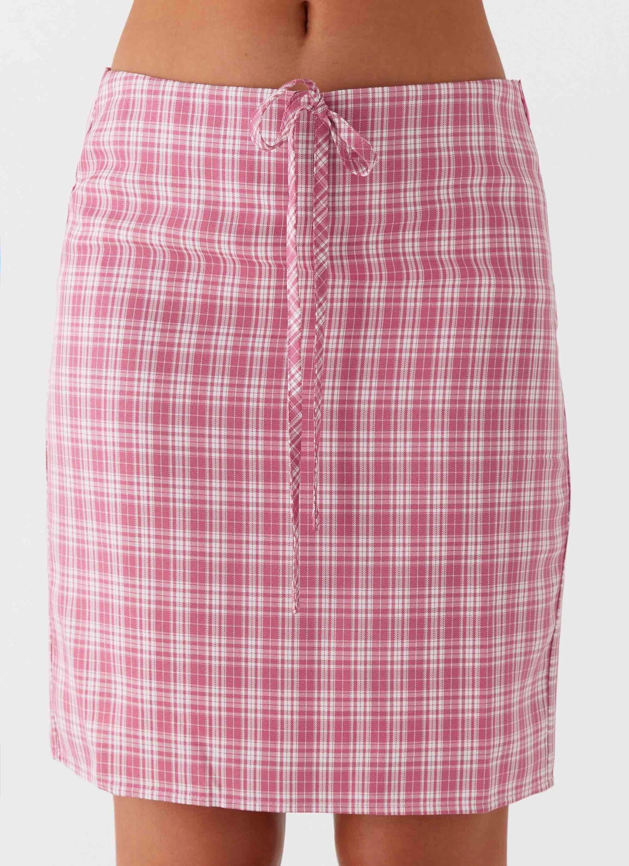 Easy Pack Mamita Midi Skirt - Pink Check