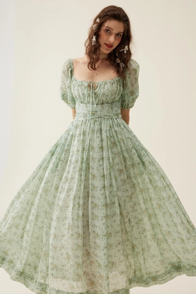 Hidden pockets Alice 19 | Floral linen dress