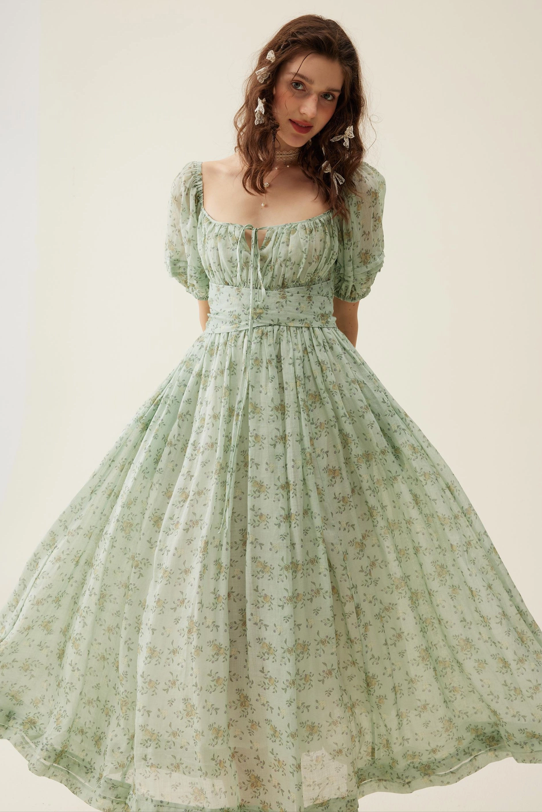 Alice 19 | Floral linen dress Comfortable Wear All Around Fit