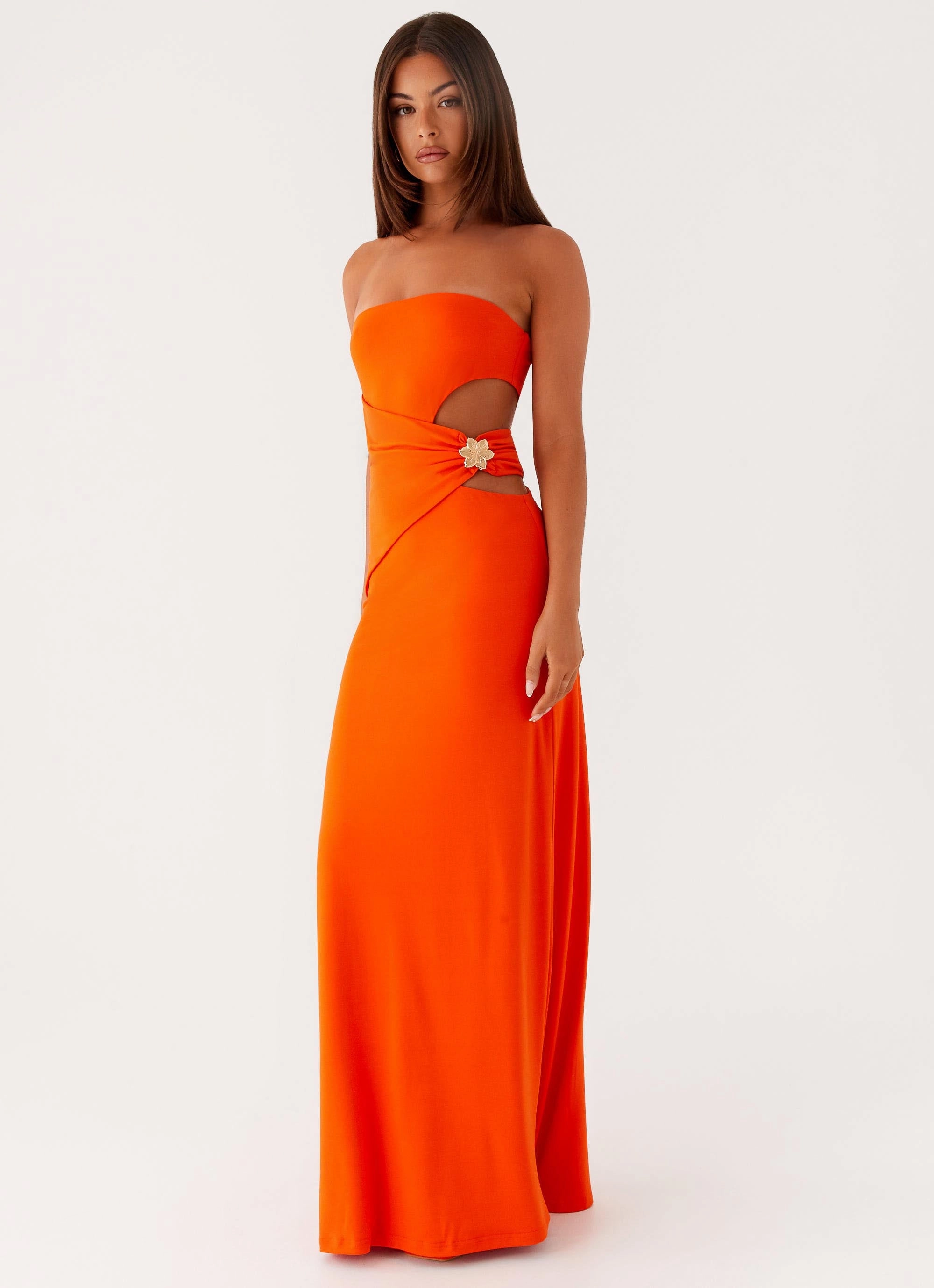 Anetta Maxi Dress - Orange custom-fit