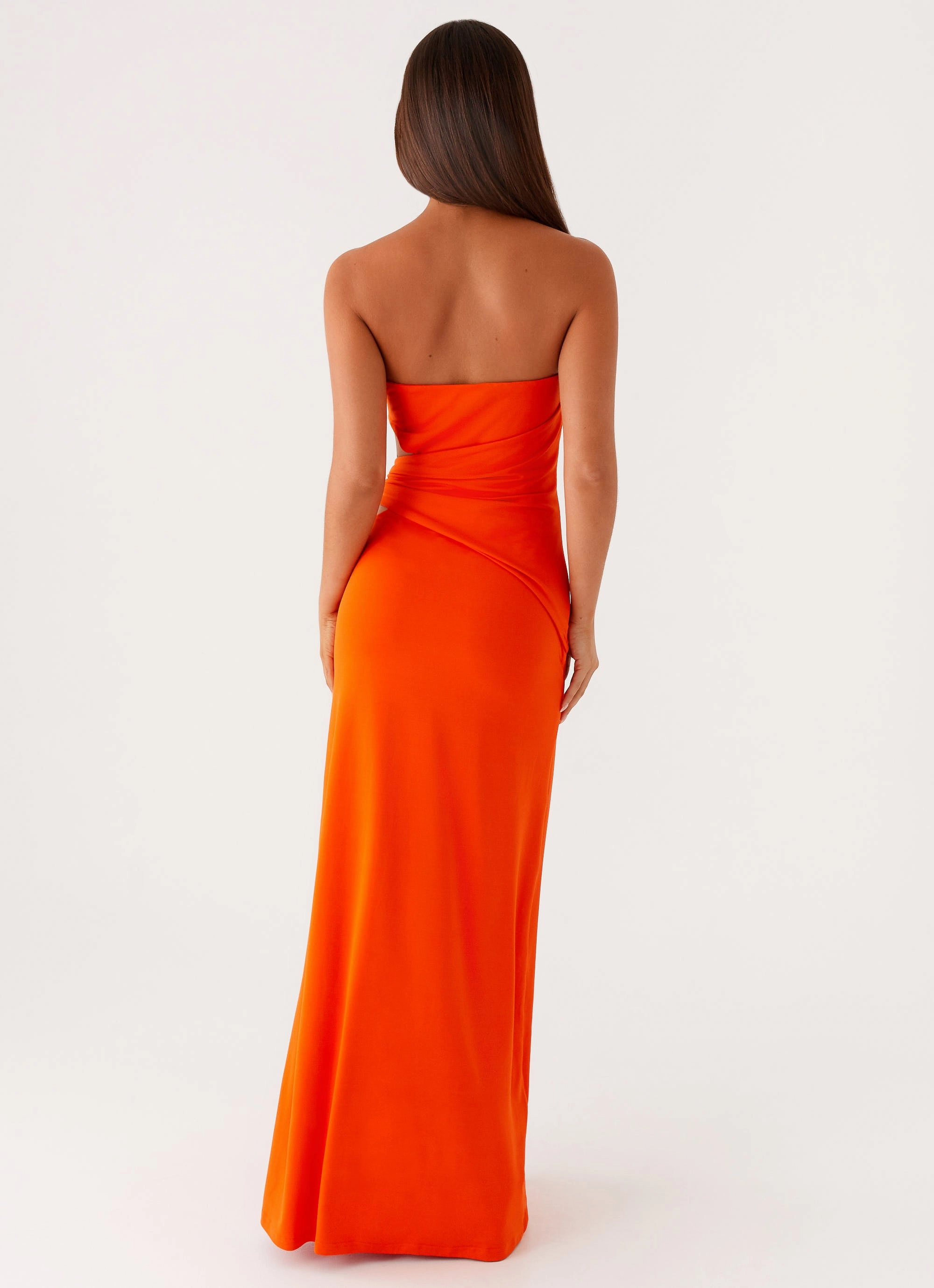Semi Sheer Vintage Vibe Anetta Maxi Dress - Orange
