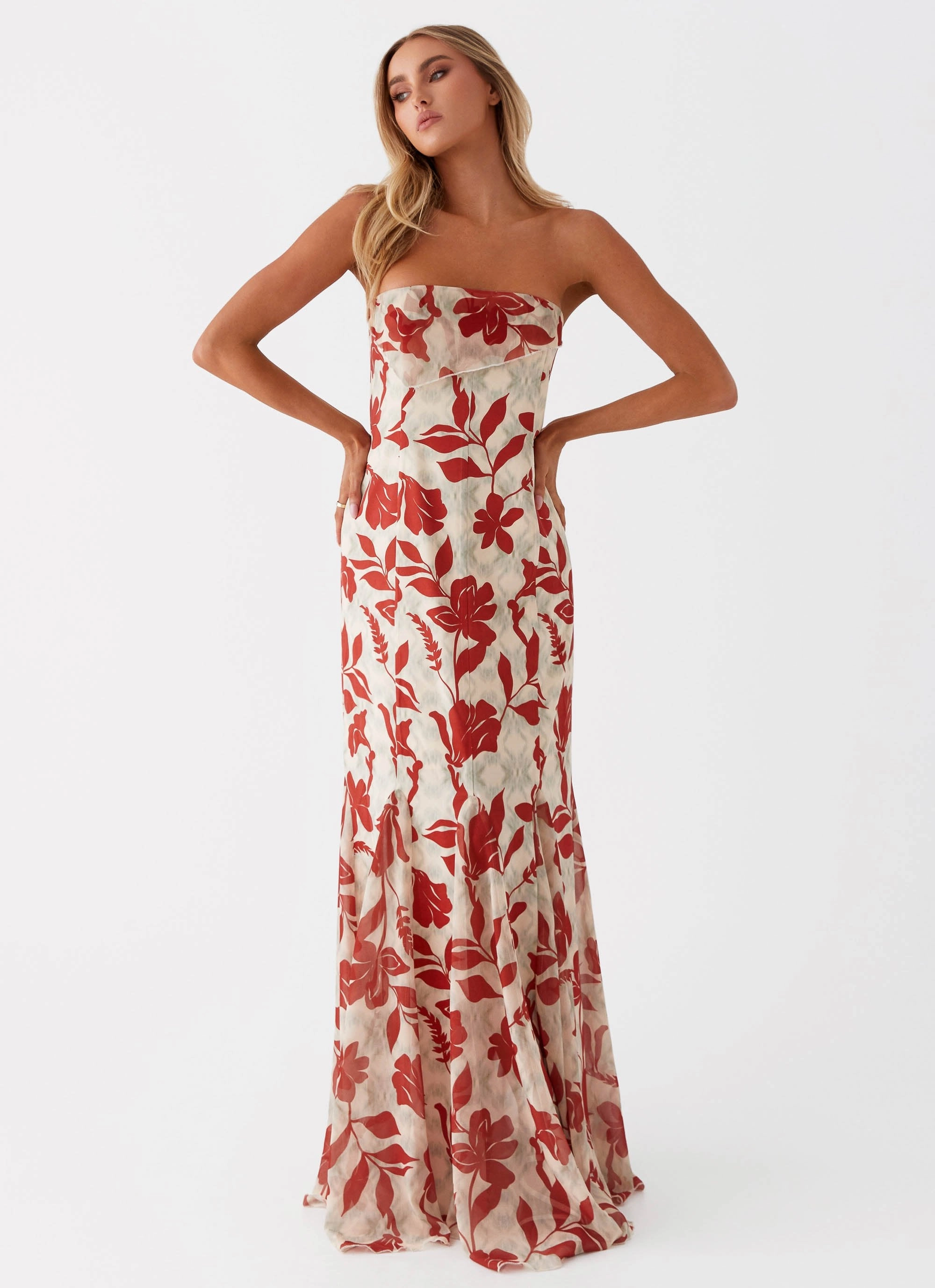 Willa Maxi Dress - Red Green Floral Style Upgrade