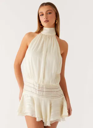 Effortless Comfort Perfect Proportion Willow Chiffon Mini Dress - Ivory