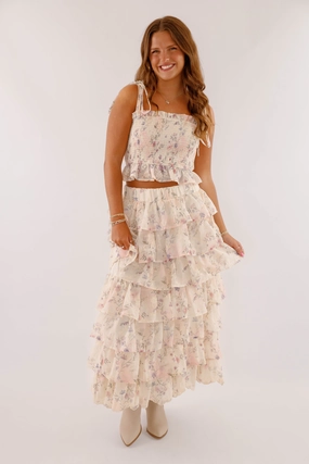 Athletic Flex Wear Distressed finish Perfectly Divine Maxi Skirt