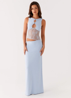 Seasonal Layering Contemporary Wear Prophecy Maxi Dress - Blue