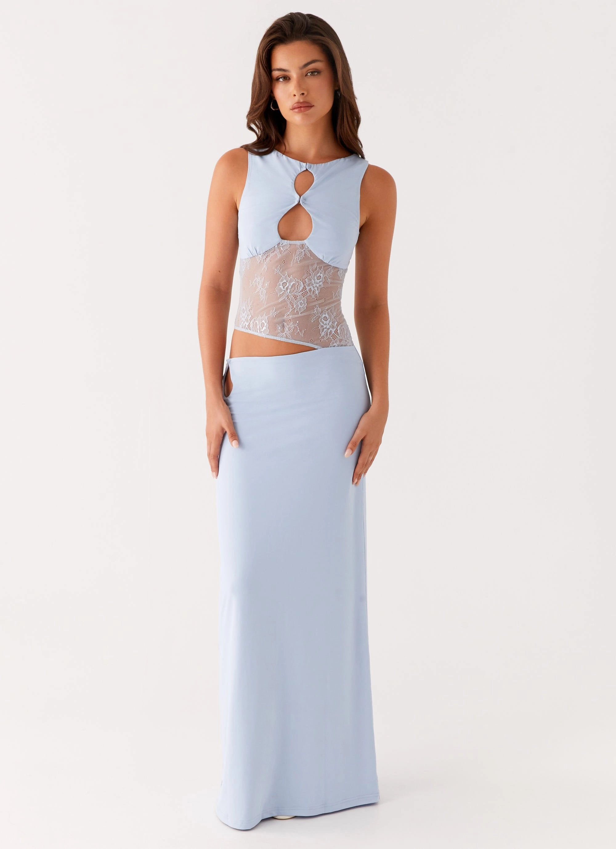 Seasonal Layering Contemporary Wear Prophecy Maxi Dress - Blue