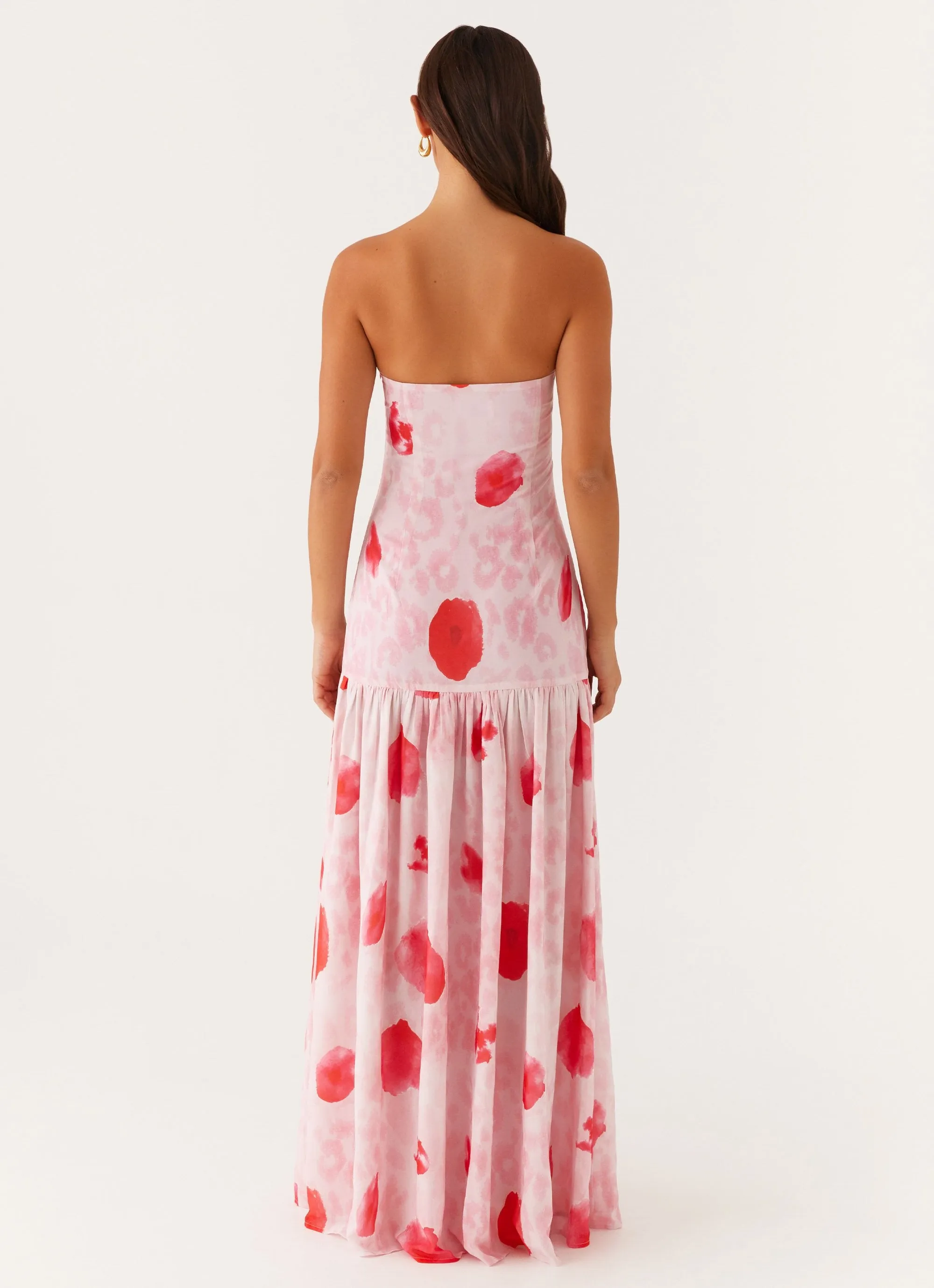 Eden Strapless Maxi Dress - Rose Leopard Neutral Form Power Soft