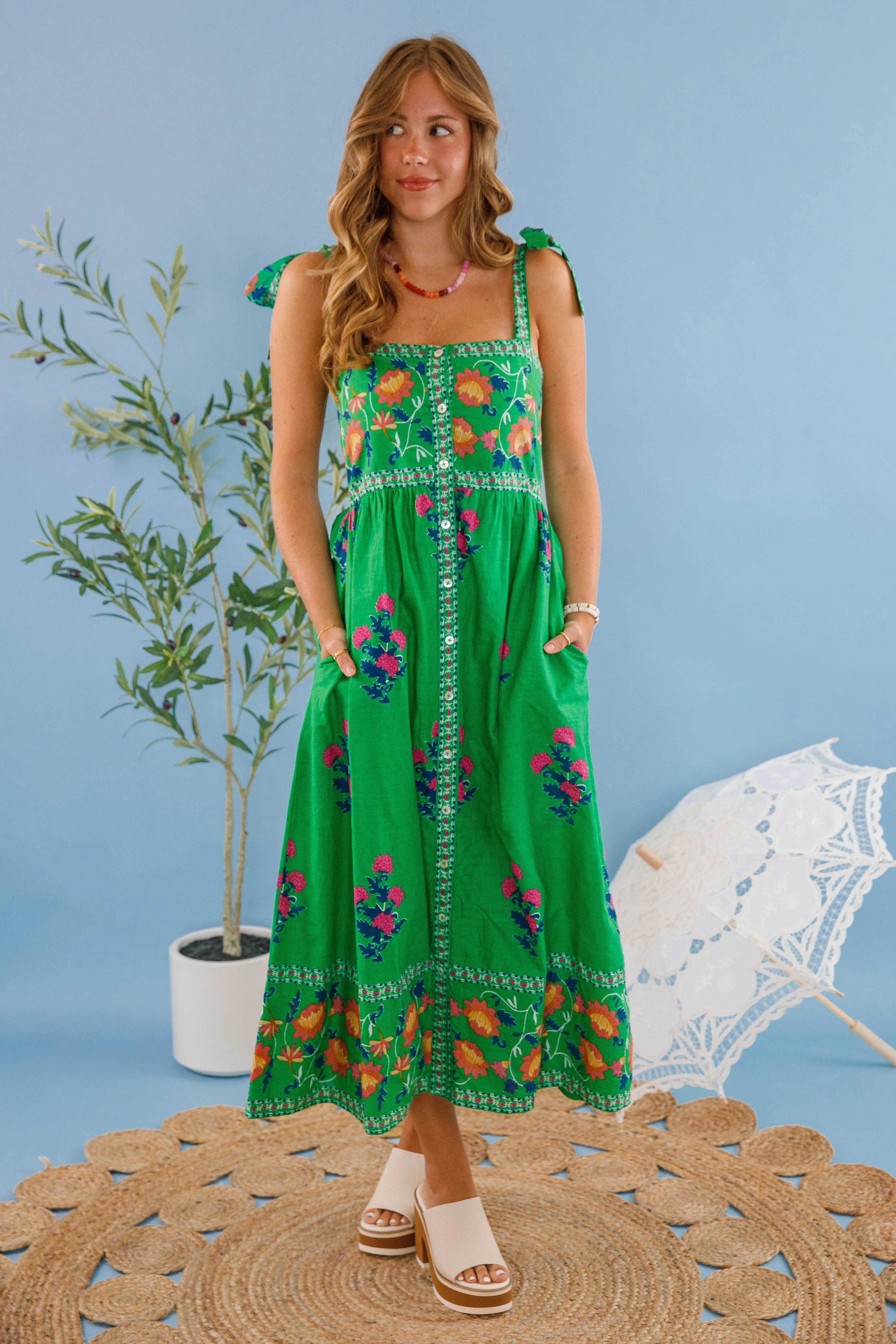 Calm Silhouette Life On the Lake Midi Dress