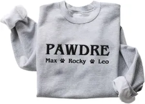 Personalized Embroidered Crewneck Sweatshirt, Custom Dog Dad Shirt, Proud Dog Dad Gift for Men