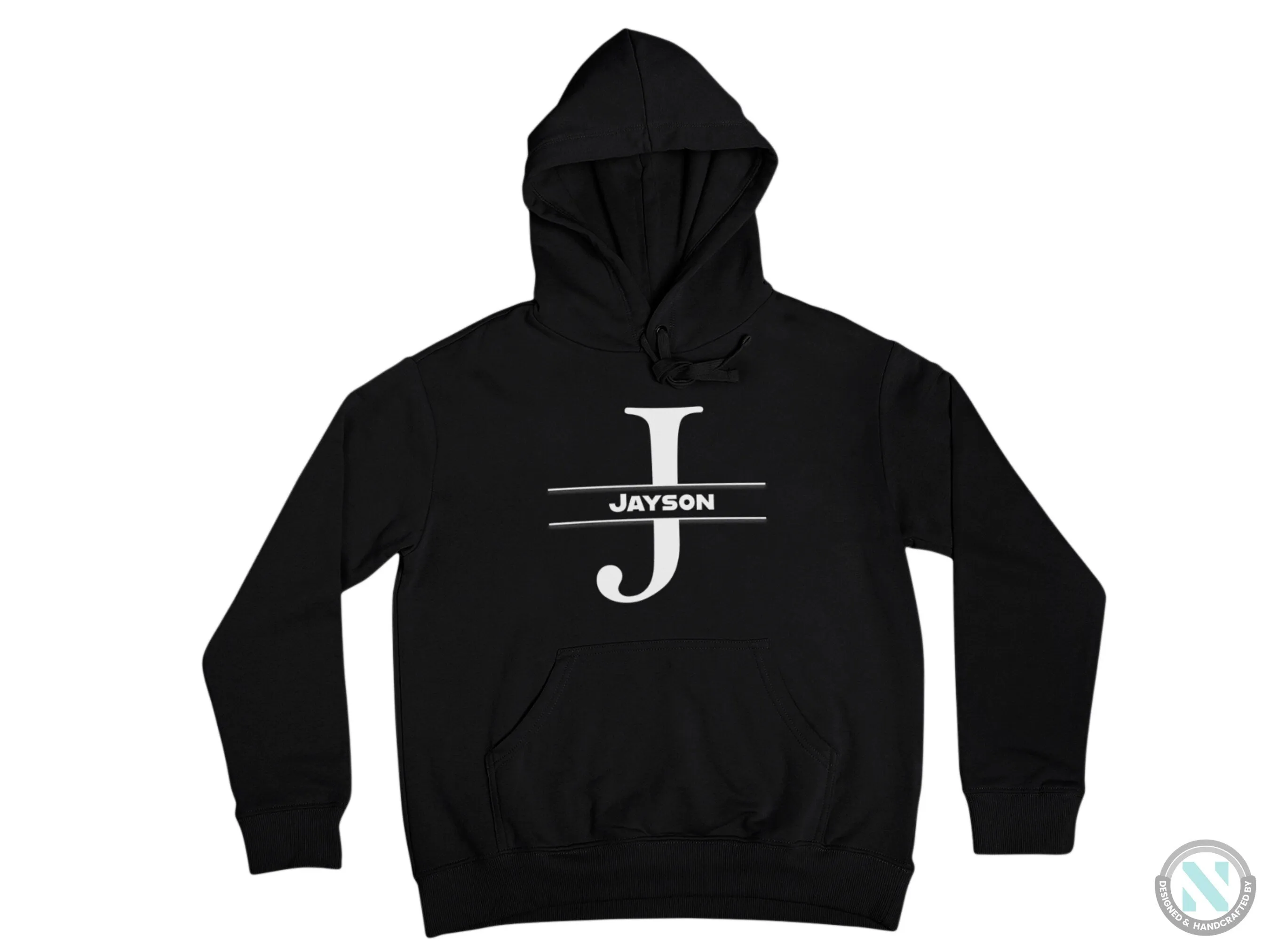Personalized Name Autumn Hoodie with Alphabet J for Toddler Boys