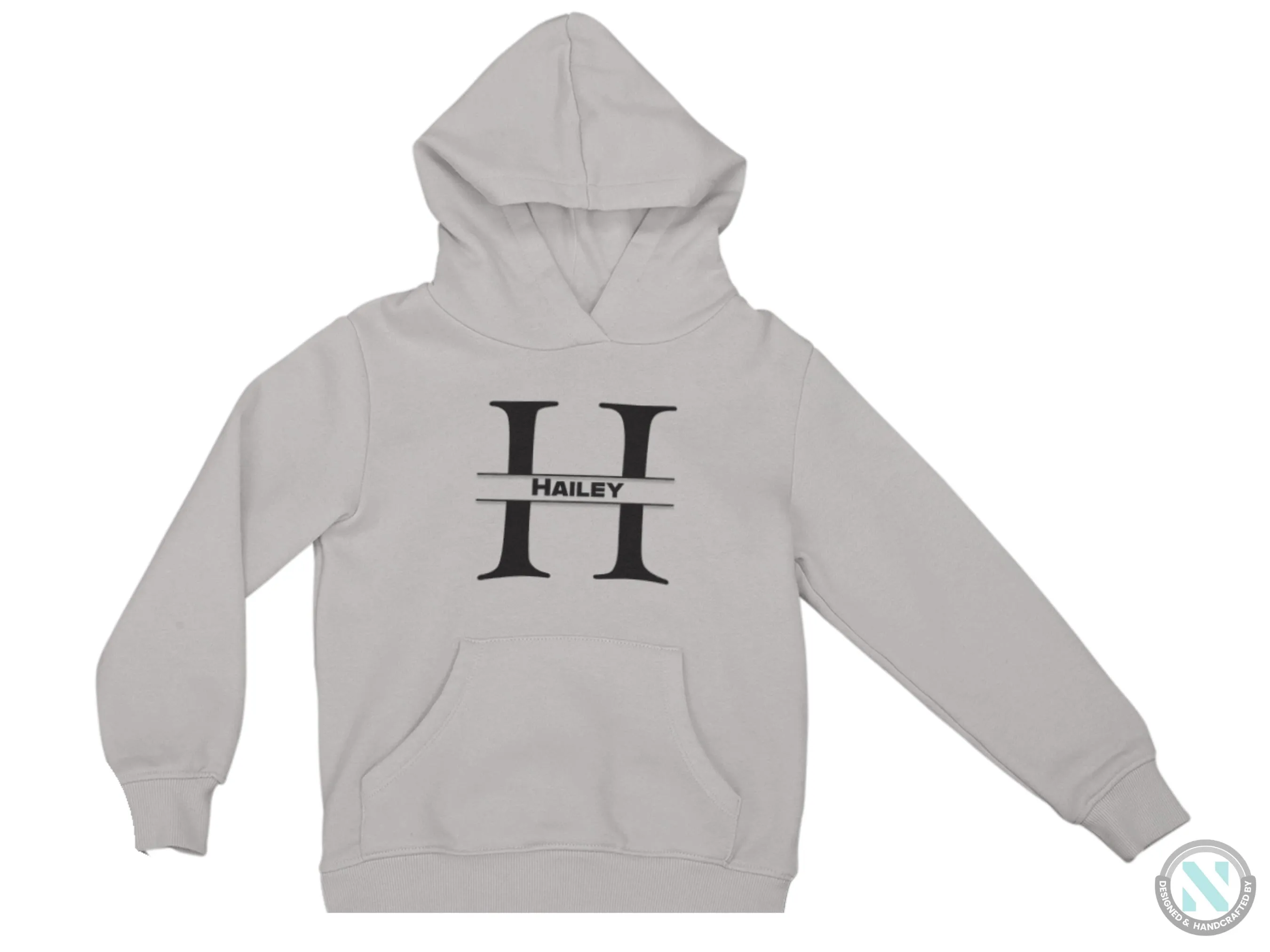 Personalized Name with Alphabet H Autumn Hoodie for Toddler Boys
