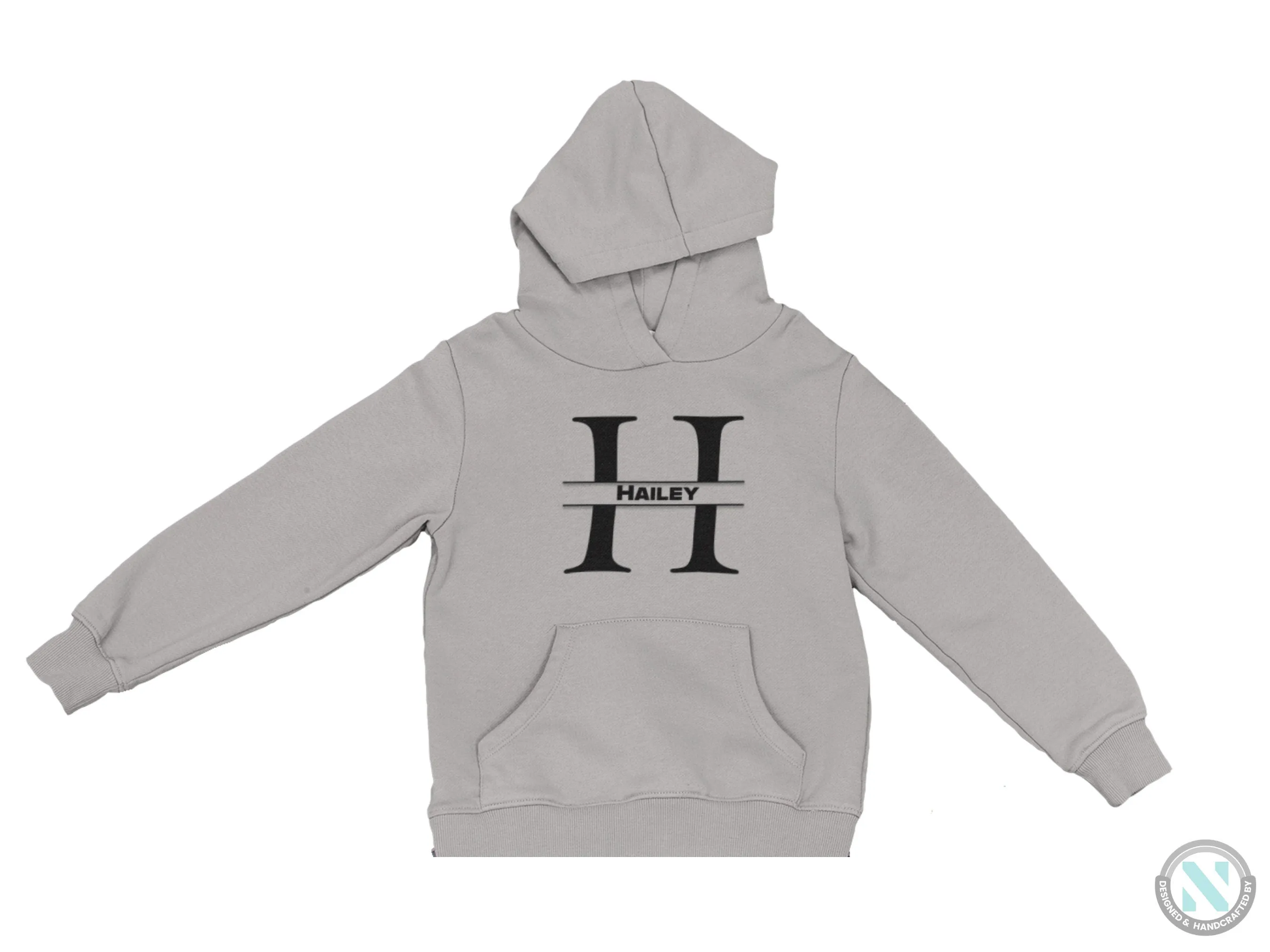 Personalized Name with Alphabet H Autumn Hoodie for Toddler Boys