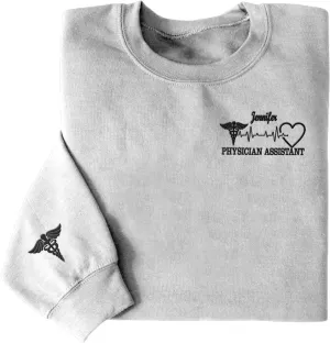 Personalized Nurse Embroidered Sweatshirt for Women, Custom Registered Nurse Shirt, CNA Shirt, Nursing Sweatshirt