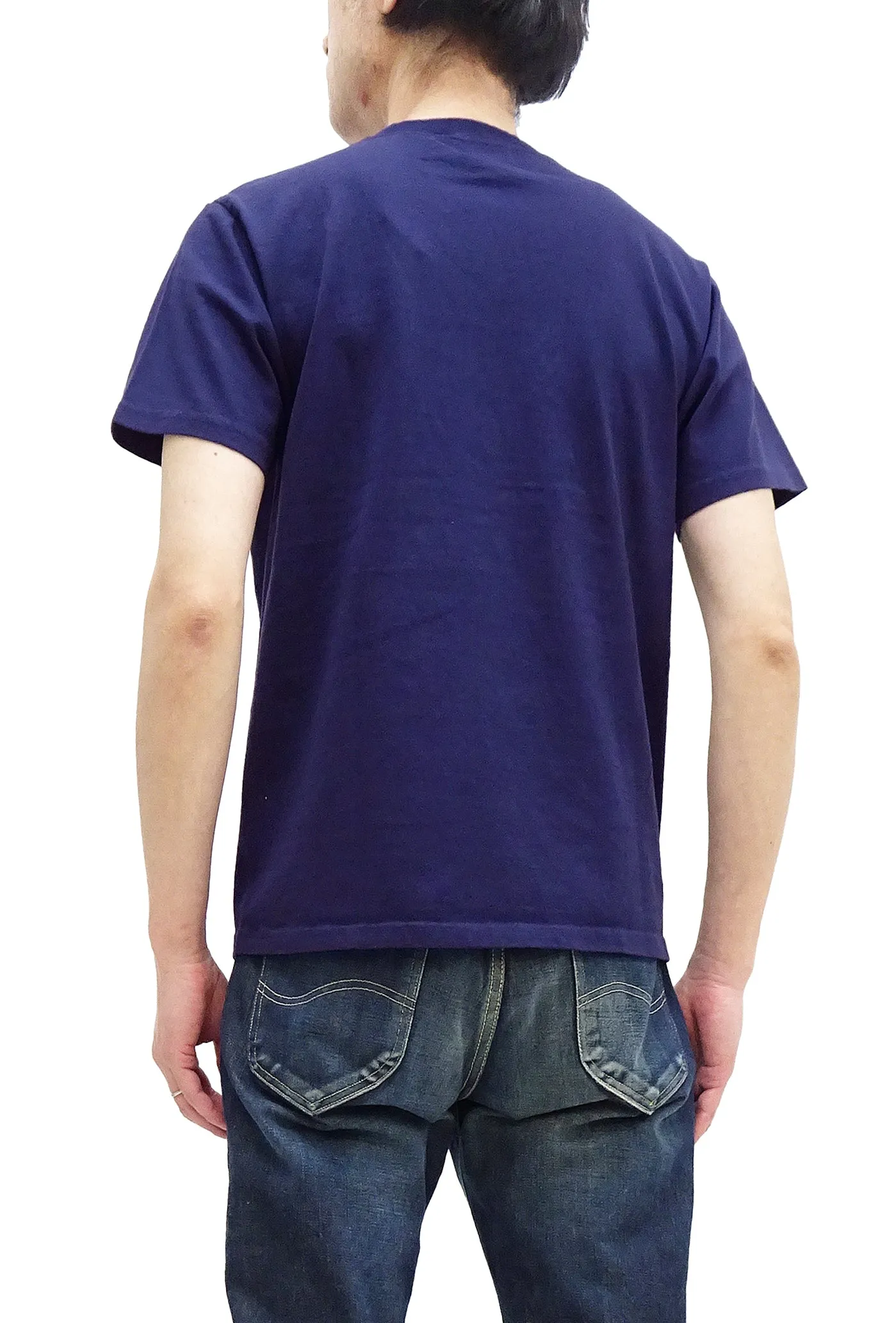 Pherrows T-Shirt Men's Short Sleeve Graphic Print Brand Logo Tee Pherrow's 24S-PT1 Navy-Blue