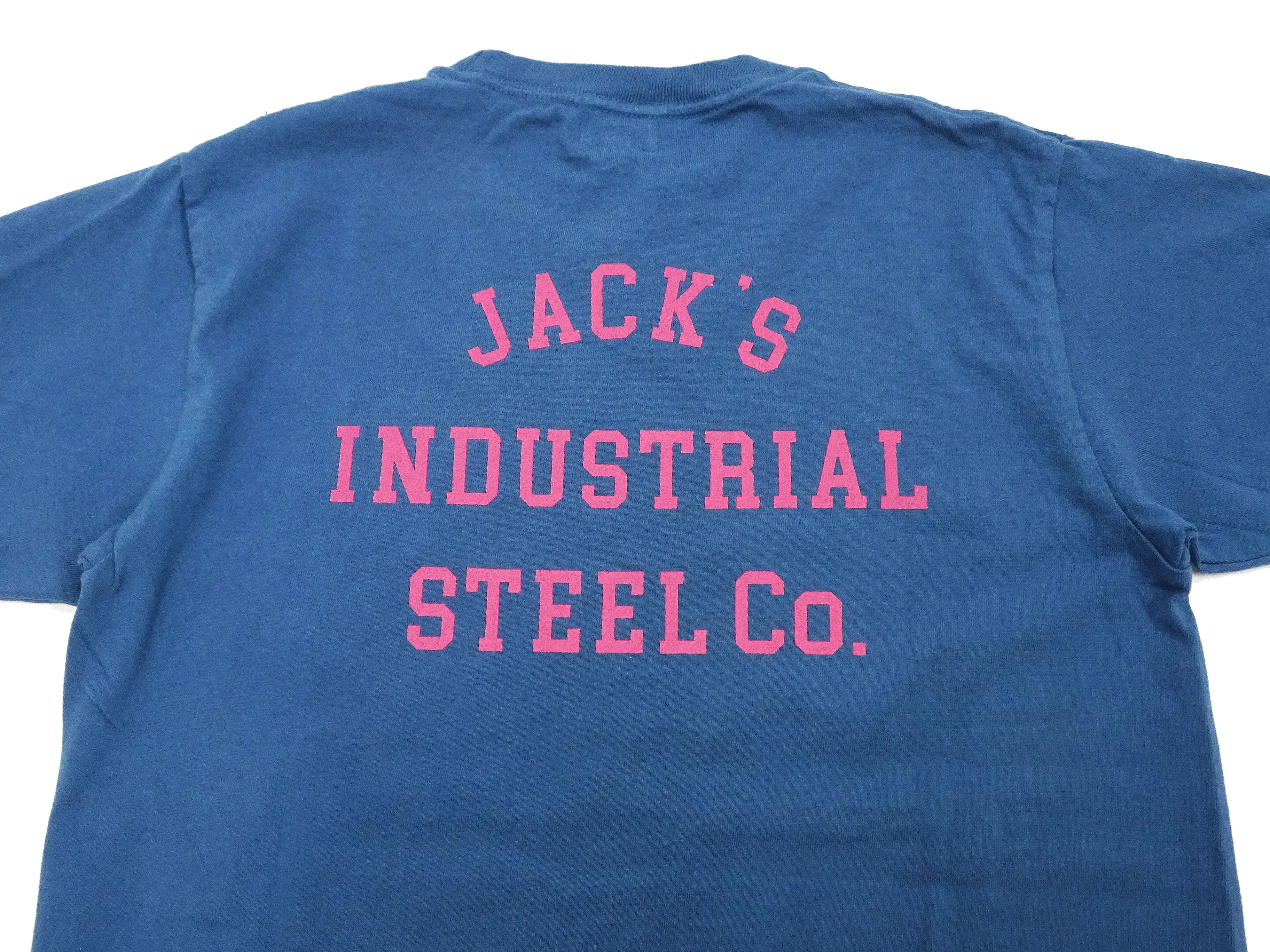 Pherrows T-Shirt Men's Short Sleeve Patched and Printed Tee Pherrow's 24S-PT3 Slate-Blue (Faded-Blue)