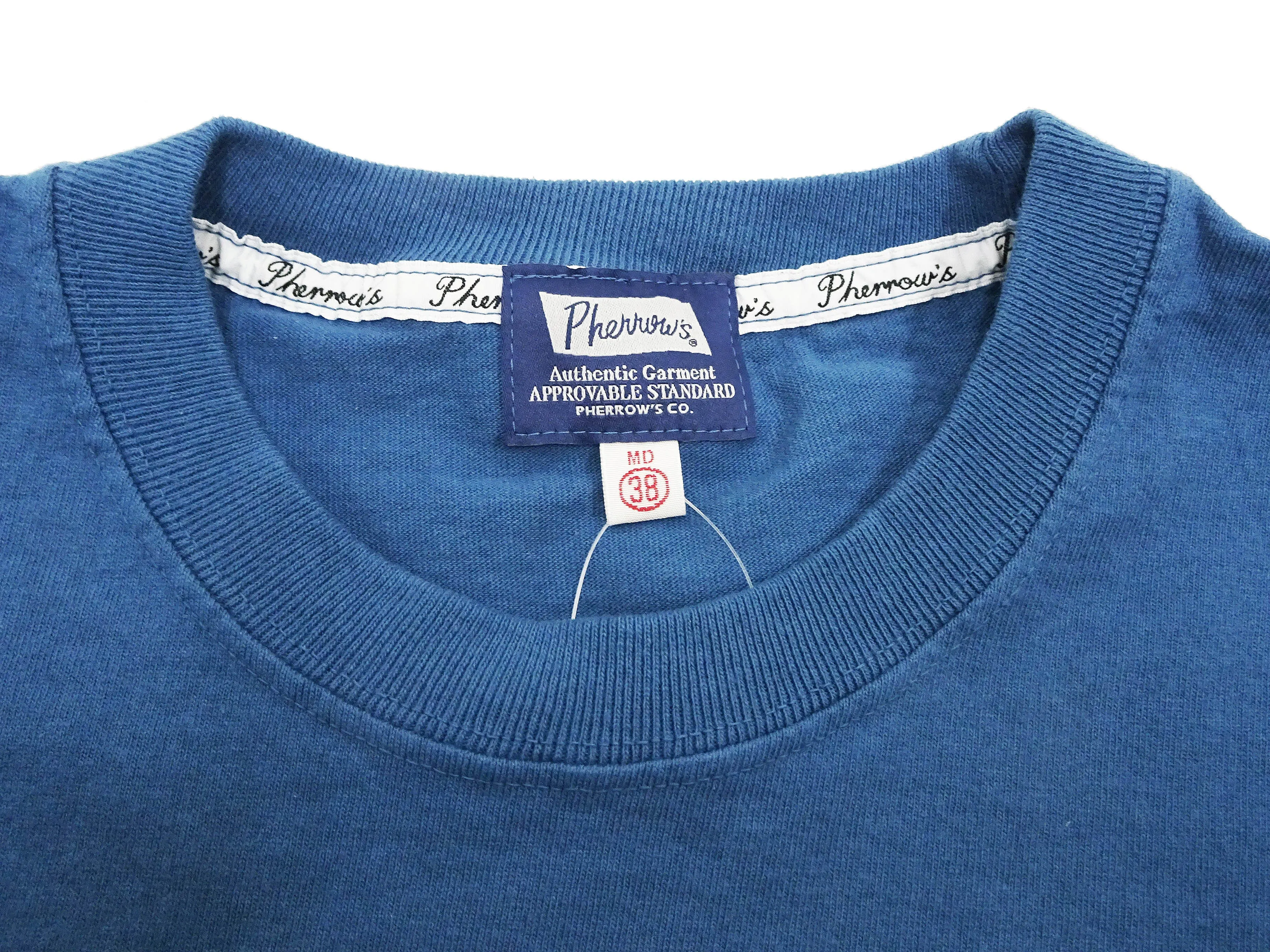 Pherrows T-Shirt Men's Short Sleeve Patched and Printed Tee Pherrow's 24S-PT3 Slate-Blue (Faded-Blue)