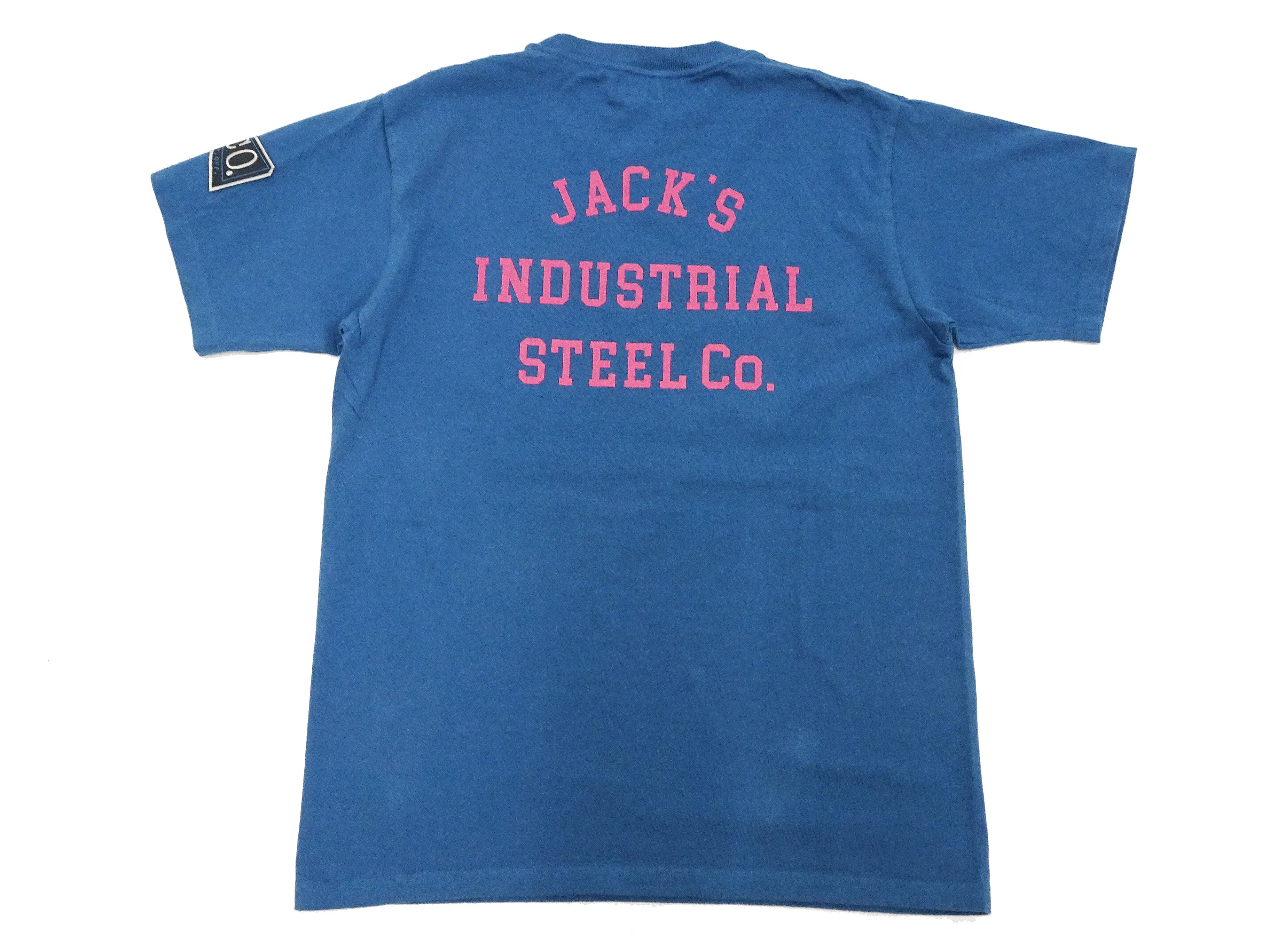 Pherrows T-Shirt Men's Short Sleeve Patched and Printed Tee Pherrow's 24S-PT3 Slate-Blue (Faded-Blue)