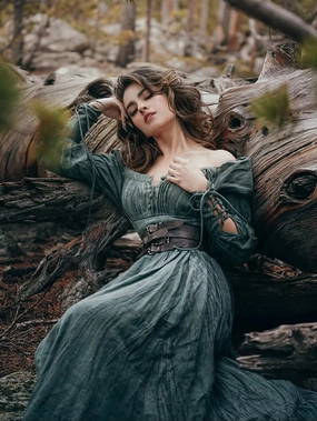 PHOENIX 24 | REGENCY LACE-UP LINEN DRESS HiddenDrawcord