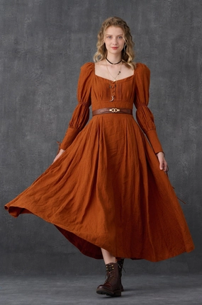 No Ride Fit Simple Utility PHOENIX 24 | REGENCY LACE-UP LINEN DRESS