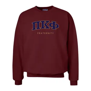 Pi Kapp Maroon Old School Crewneck