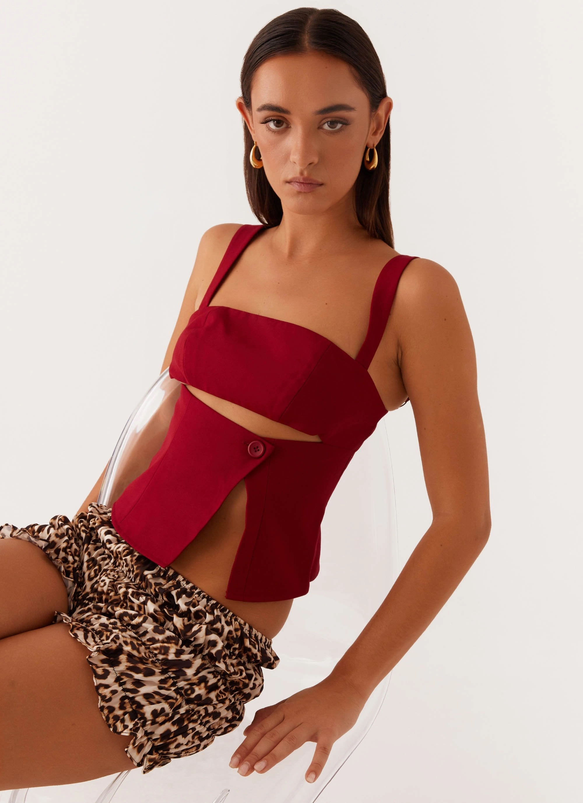 Pia Cut Out Top - Red SnagProof