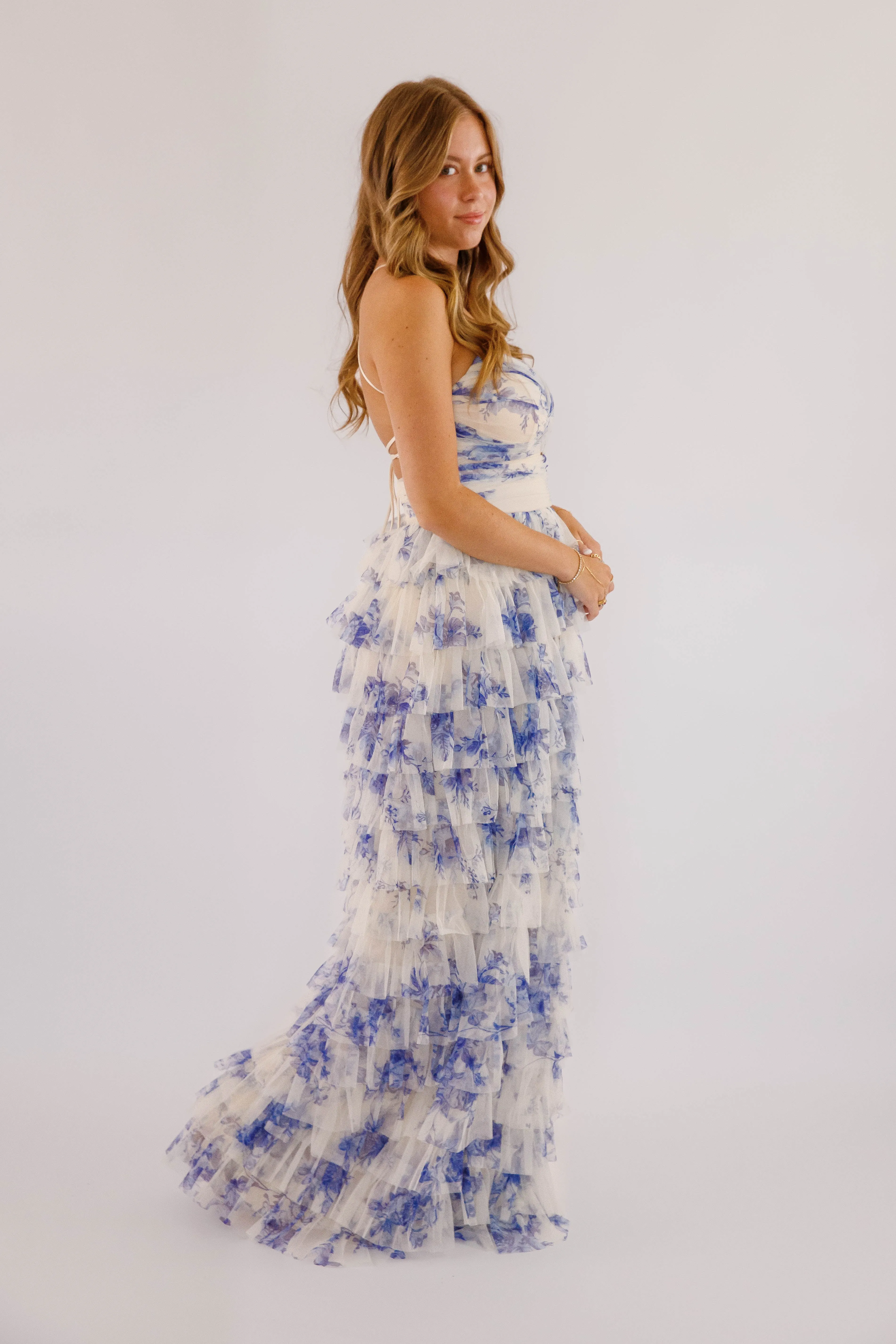 Piecing It Together Tulle Maxi Dress Gathered Skirt Trendy Fit Look