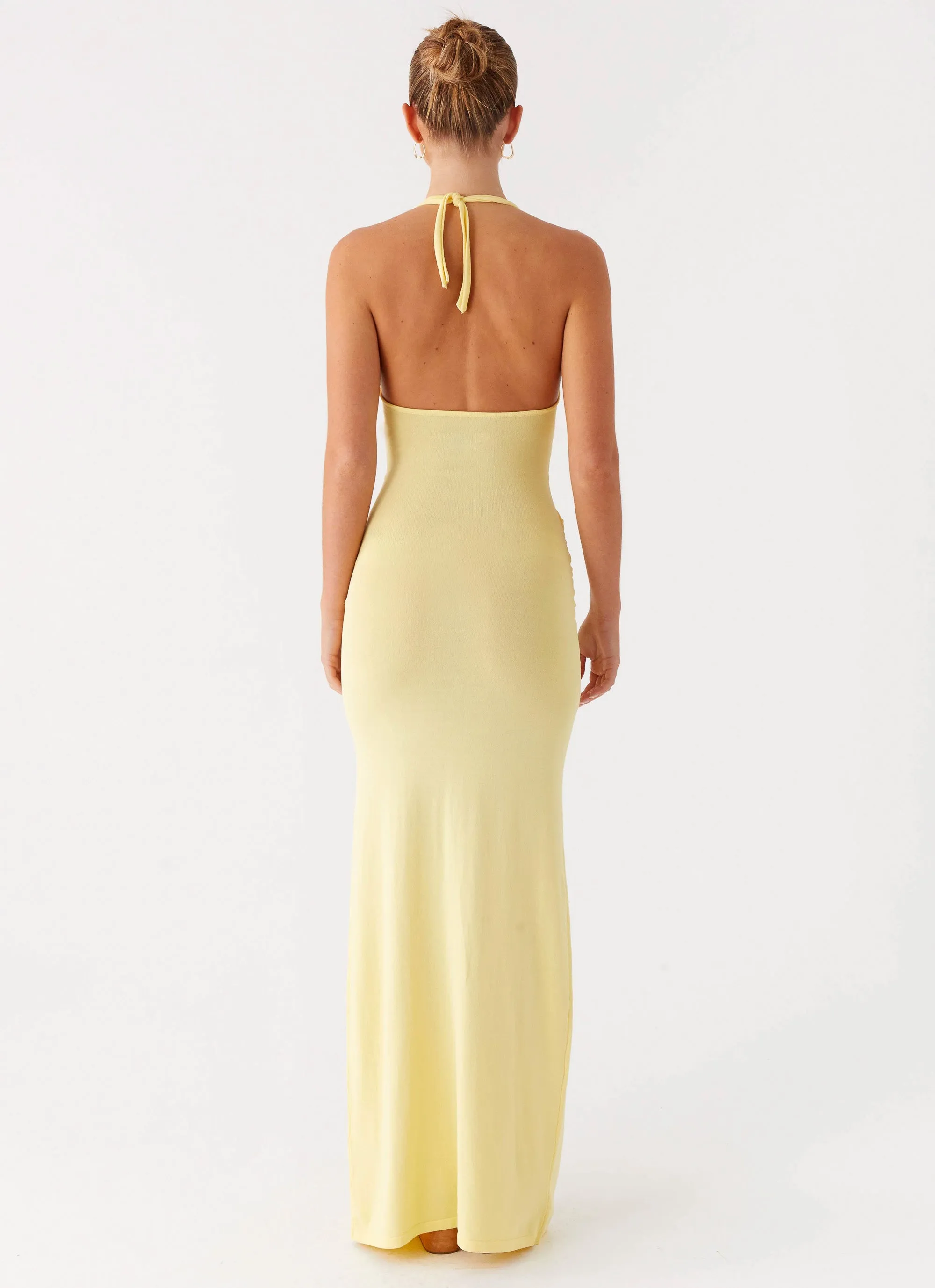 Glam Touch Trendy Appeal Pina Colada Knit Maxi Dress - Yellow