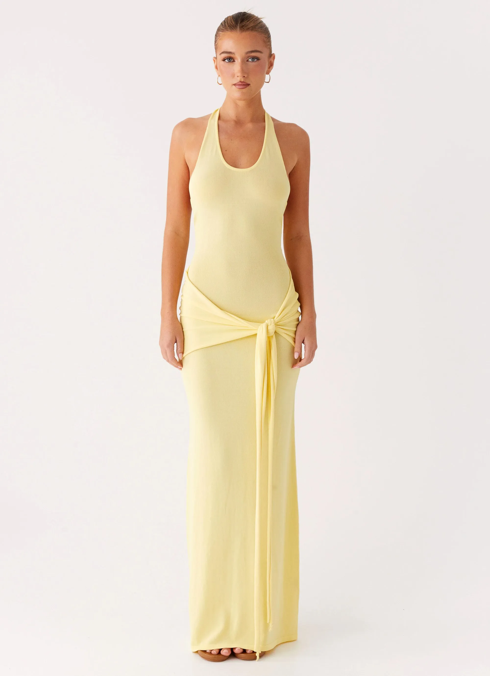 Pina Colada Knit Maxi Dress - Yellow Travel Staple Dress for brunch