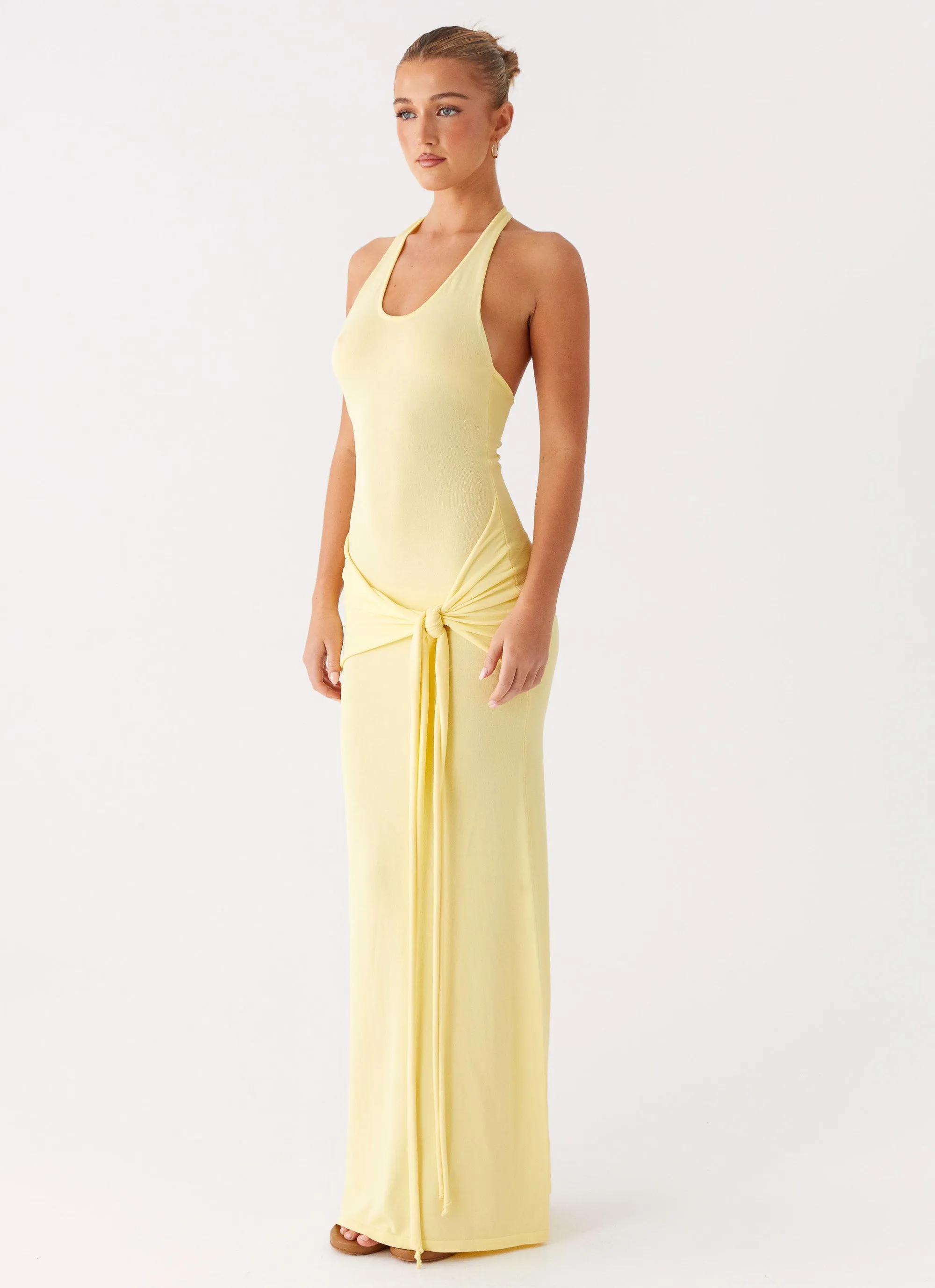 Pina Colada Knit Maxi Dress - Yellow Cool Tone