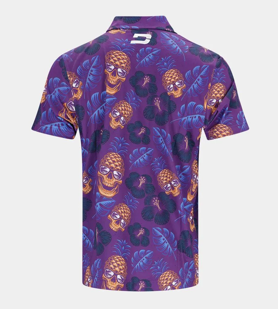 PINEAPPLE SKULLZ POLO - PURPLE