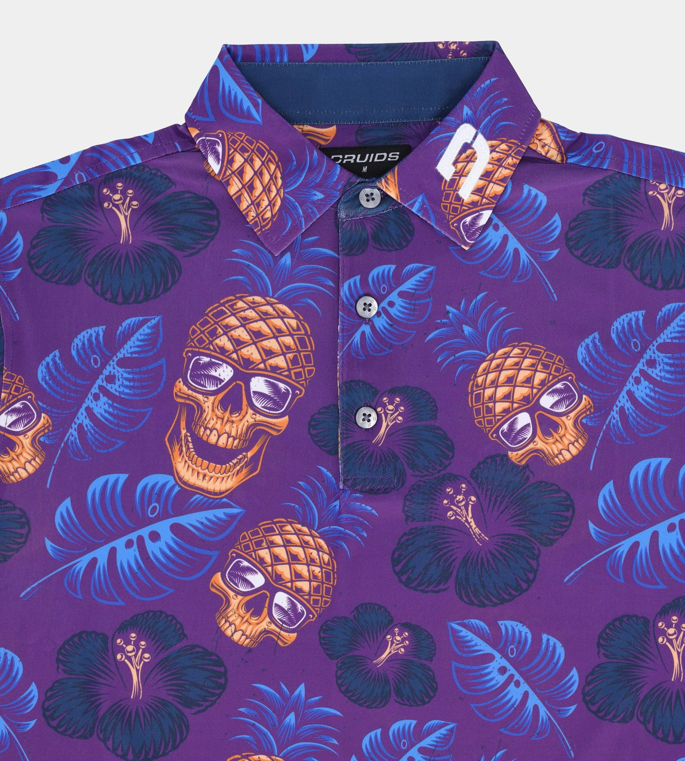 PINEAPPLE SKULLZ POLO - PURPLE
