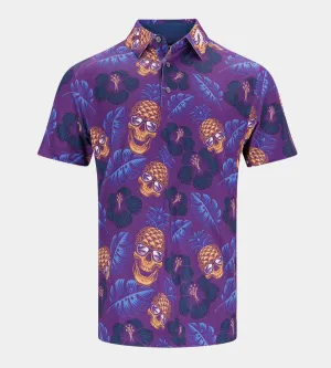PINEAPPLE SKULLZ POLO - PURPLE