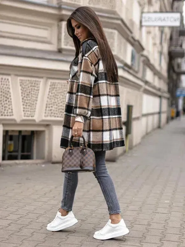 Plaid Shirt Jacket Women
