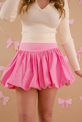 No Frills Fit Plan A Date Bubble Skirt-Hot Pink