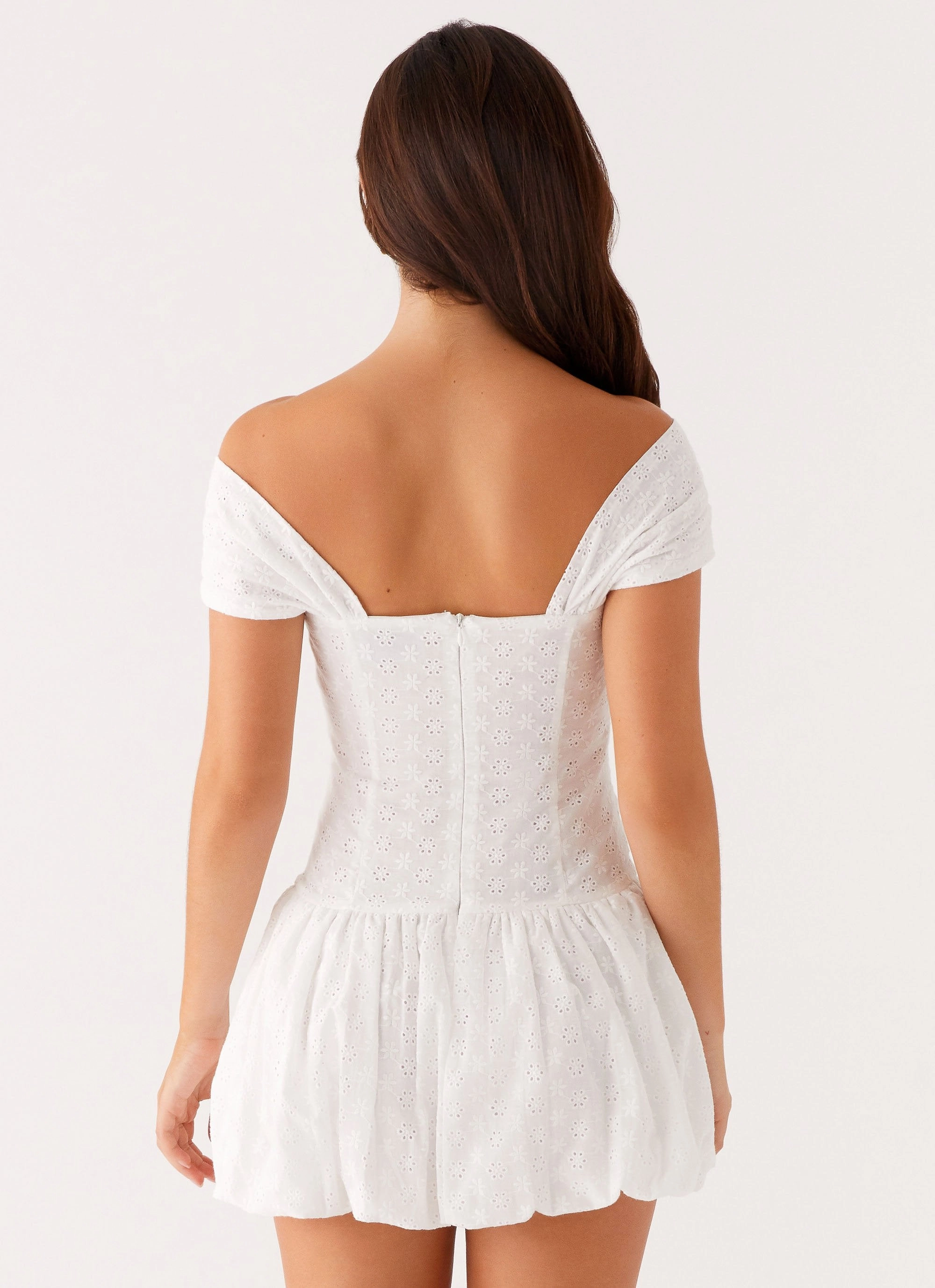 Vida Off Shoulder Mini Dress - White Holiday-Party