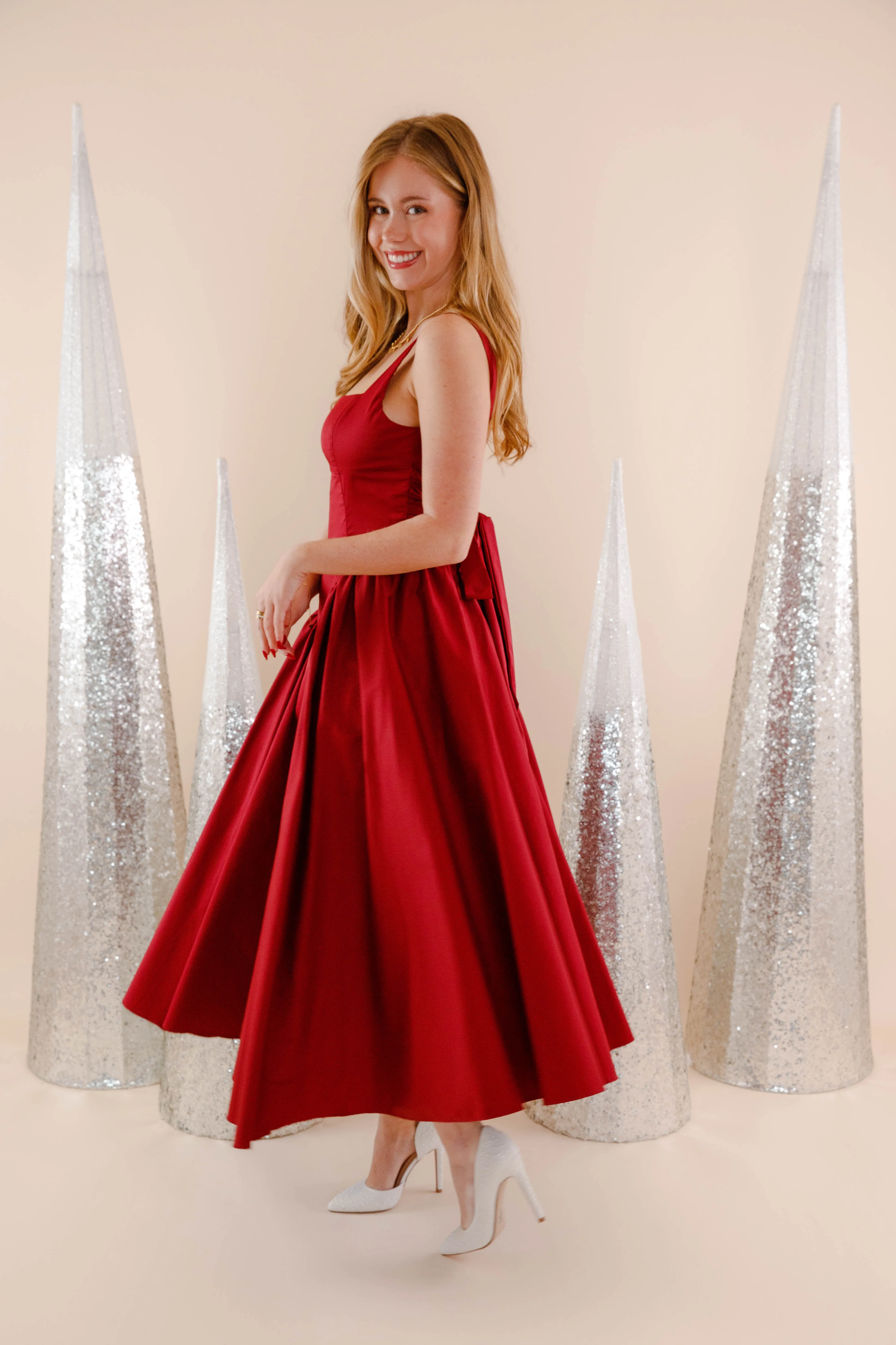 Playing the Game Midi Dress Balanced Lines