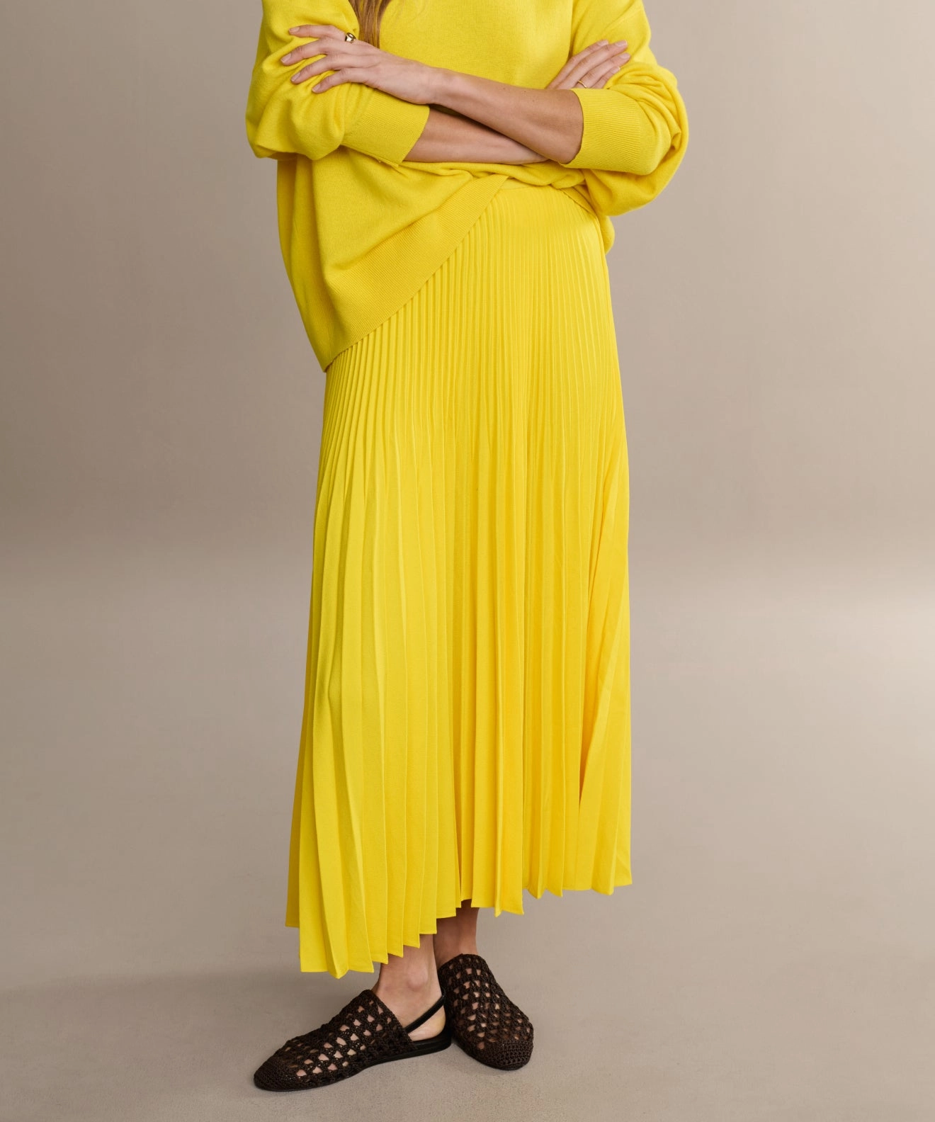 Low Profile Waistband Pleated Skirt