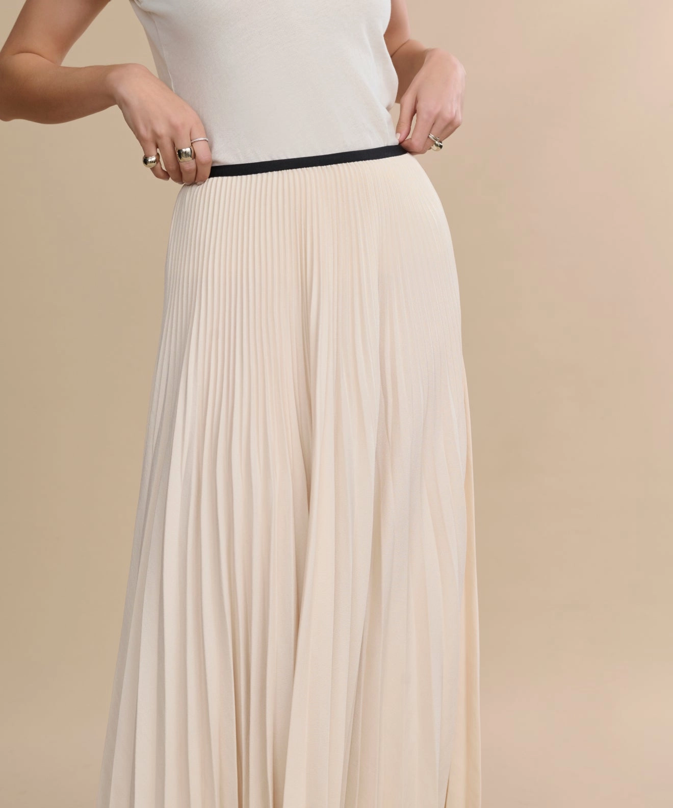 Stretchy Waist Training Wear Pleated Skirt