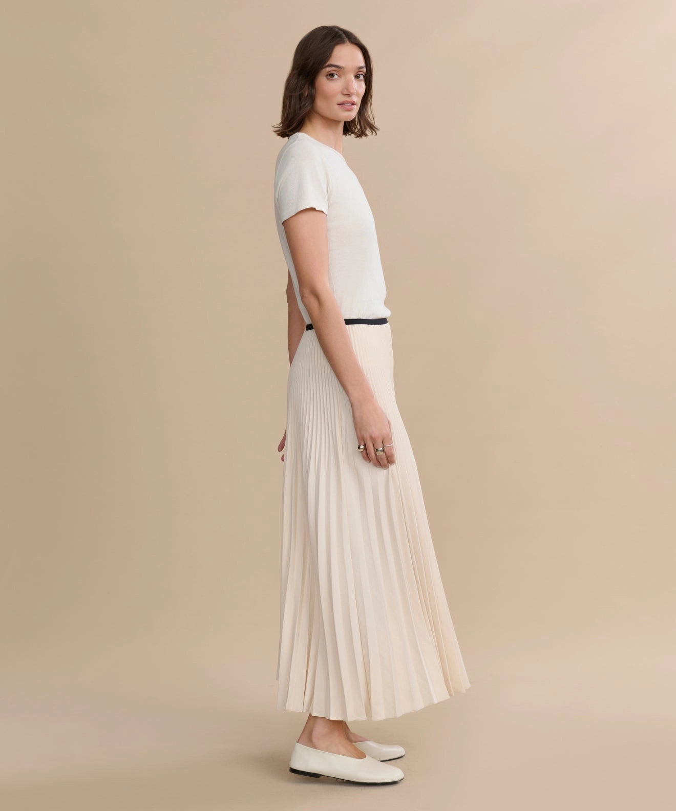 Pleated Skirt Casual Must-Have No Gap Waistband
