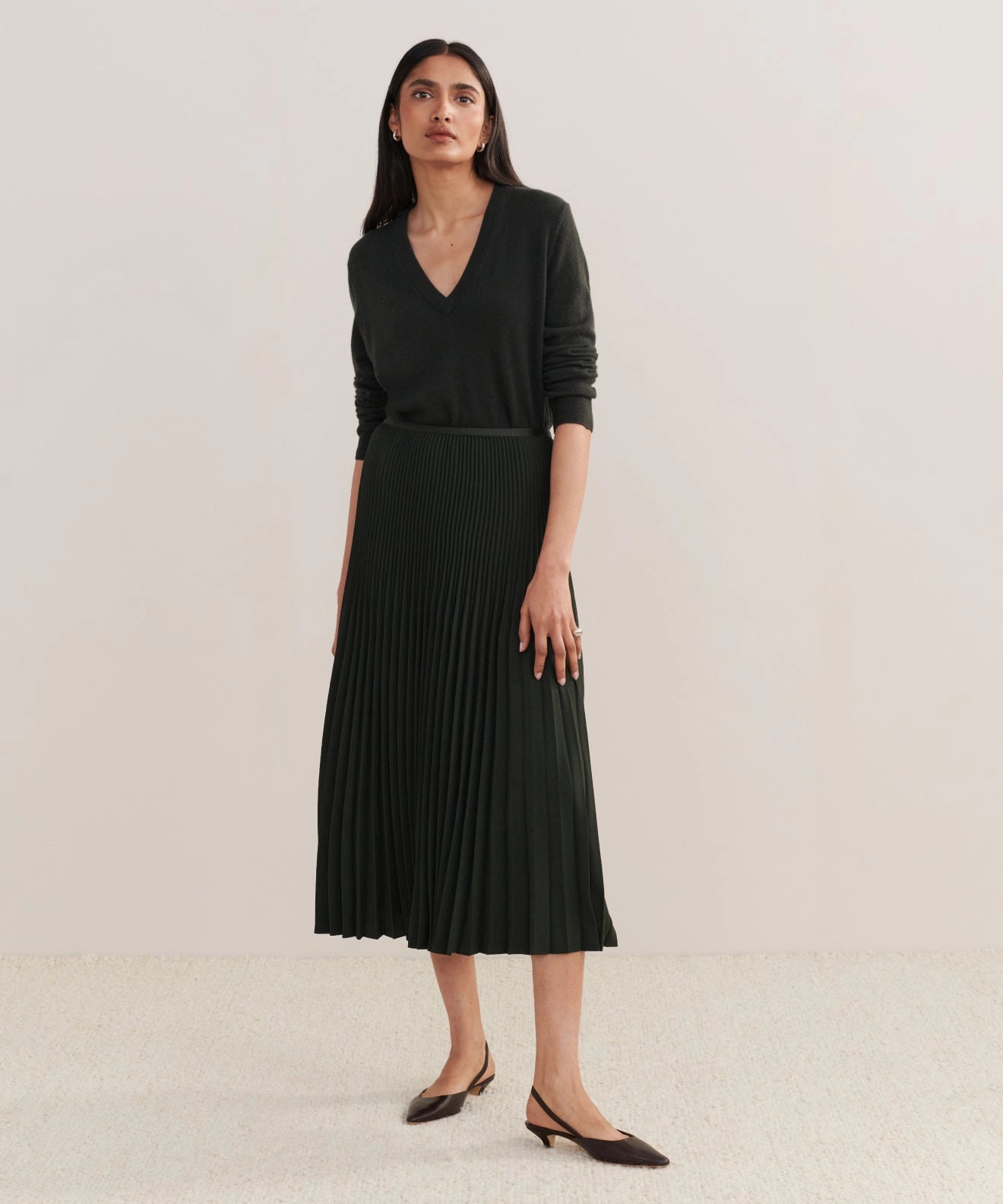 Casual Layer Fit Pleated Skirt