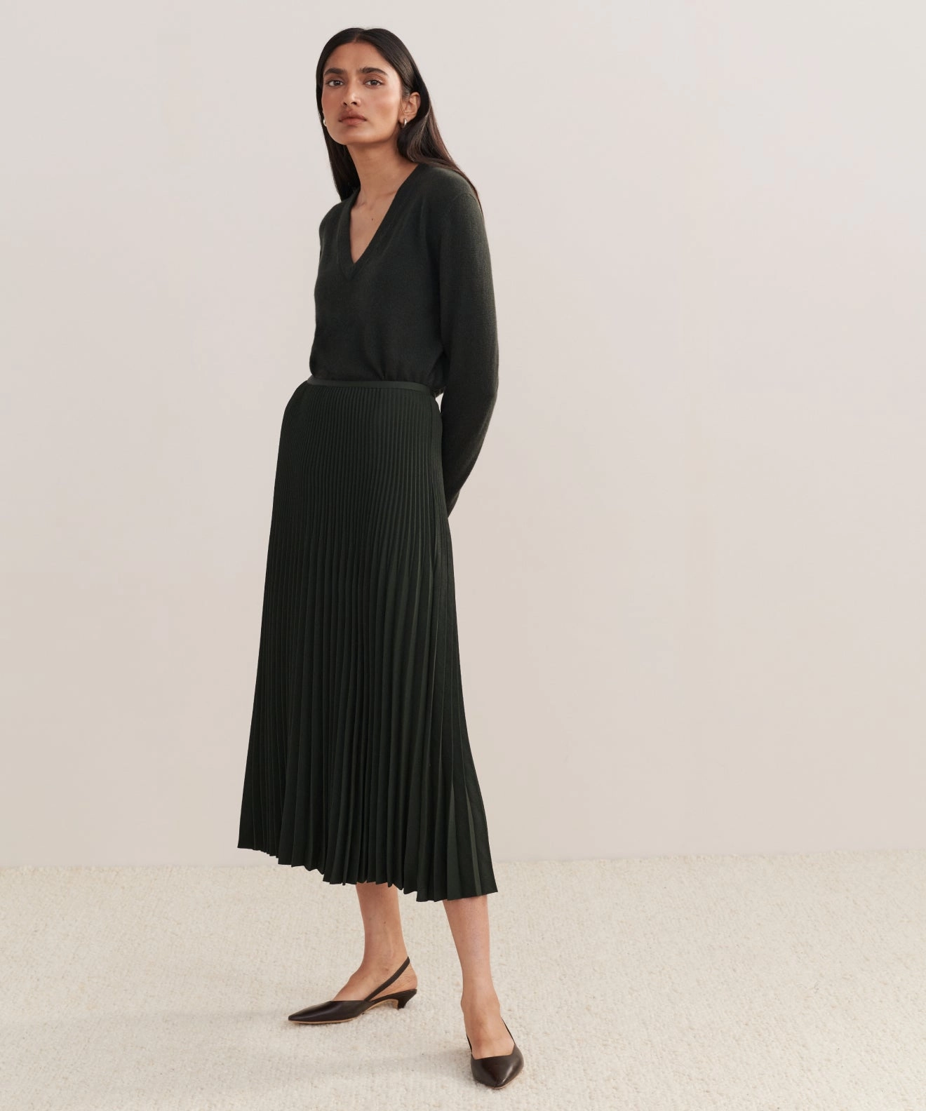 Pleated Skirt Raw edge