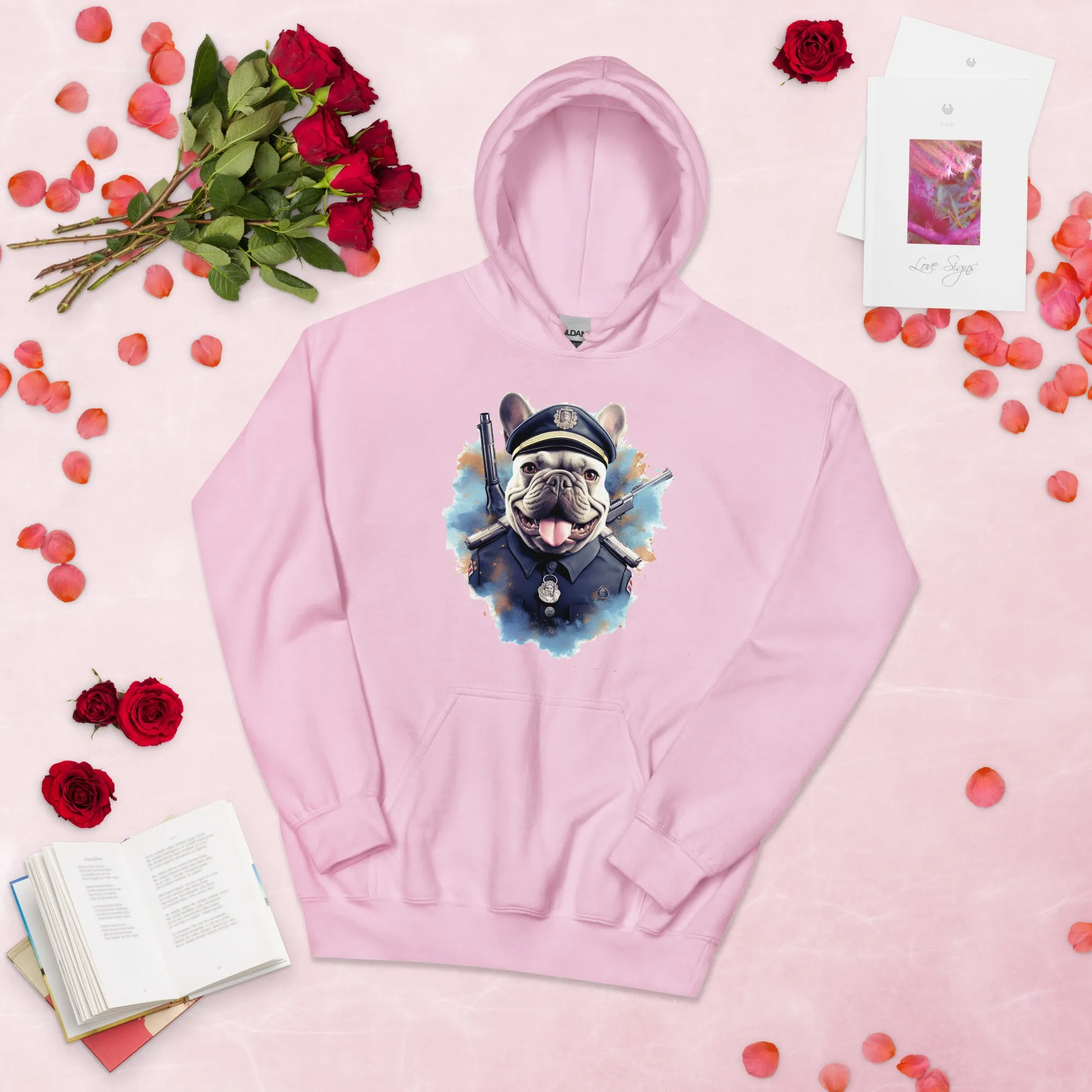 Policeman Frenchie Unisex Heavy Blend Hoodie - A Unique and Brave Pick for Pet Lovers and Law Enforcement Enthusiasts